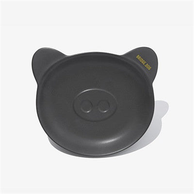 BRIDGE DOG PIGGY DISH CHARCOAL GRAY