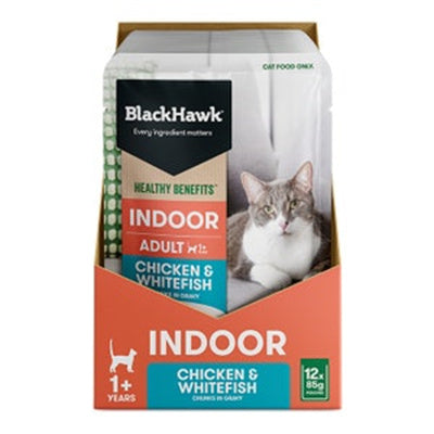 Healthy Benefits Wet Cat Food Adult Indoor Chicken And Fish In Gravy Pouches
